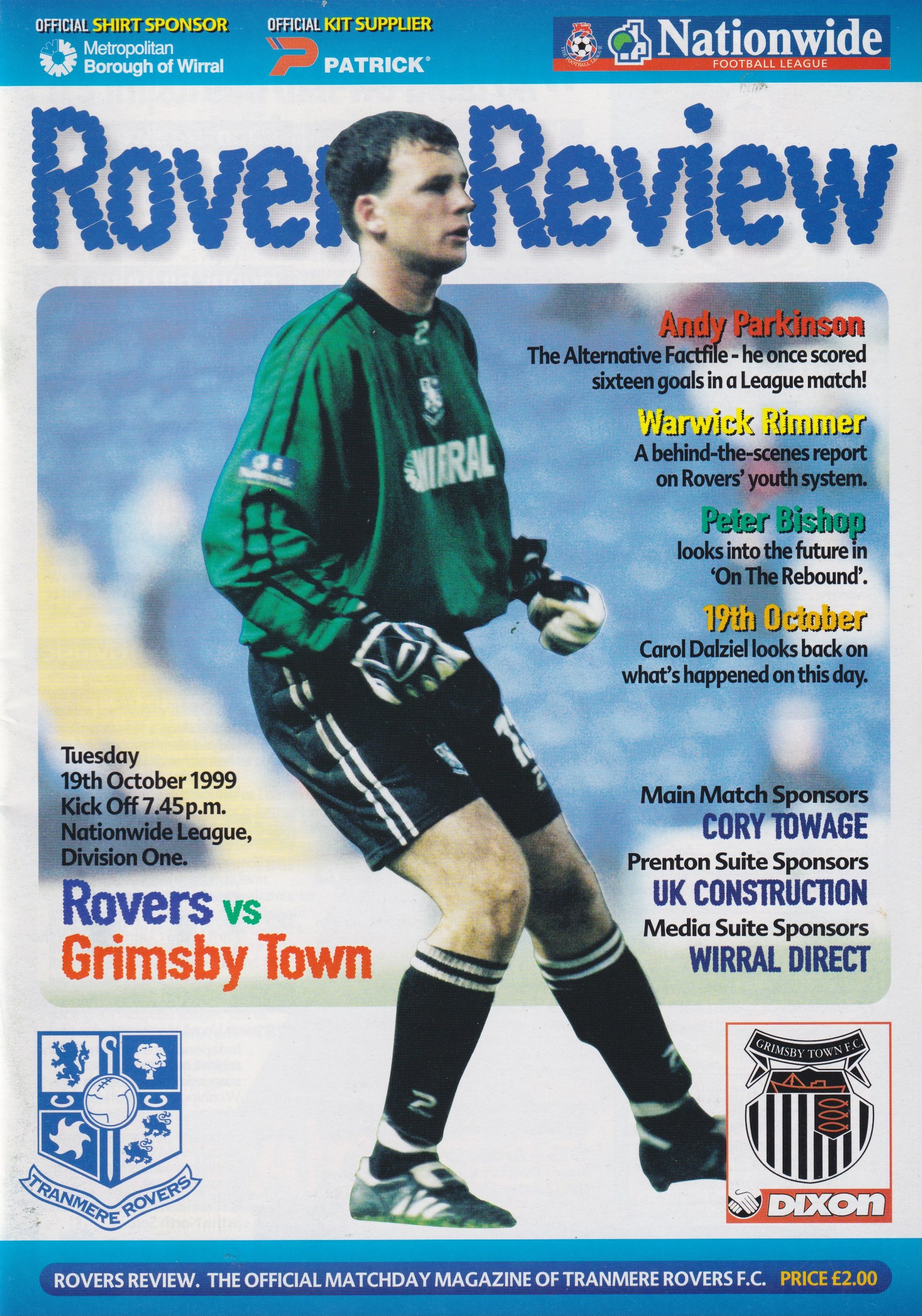 Tranmere Rovers v Grimsby Town match programme